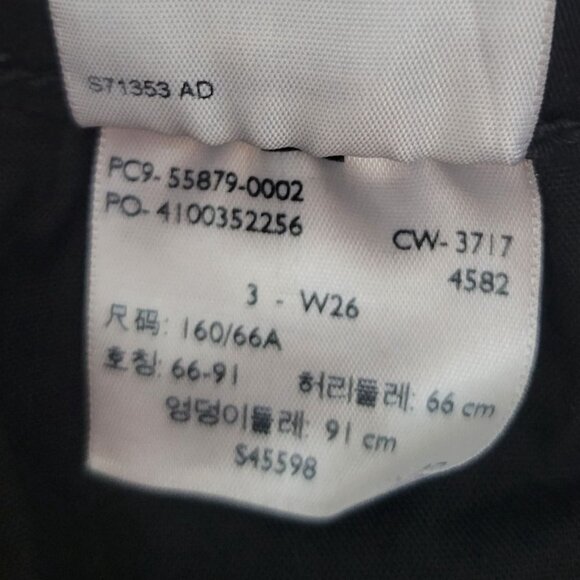 Levi's Denizen Junior Sz 3 Black High-Rise Shortie Cuffed Stretch Denim Shorts - Picture 6 of 8